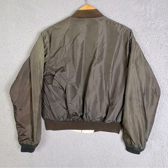 BUD BERMA MENS VINTAGE BROWN FLIGHT JACKET SIZE 40 REVERSIBLE - Picture 2 of 11